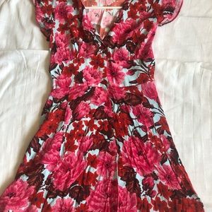 Pink floral mini dress